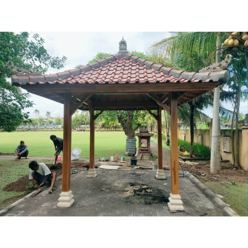 Teak Wood Gazebo with Bali Style 32