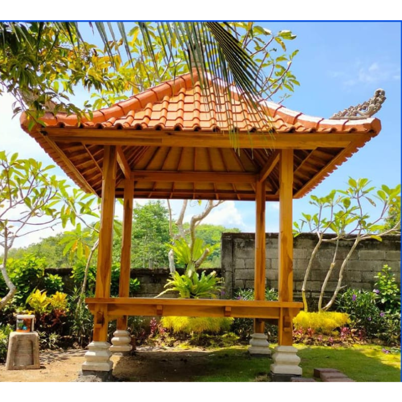 Teak Wood Gazebo with Bali Style 35