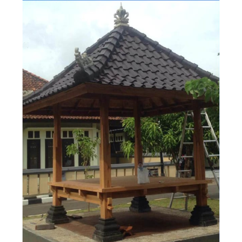 Teak Wood Gazebo with Bali Style 37