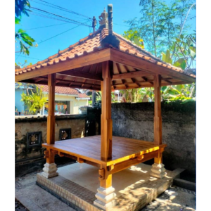 Gazebo en bois de teck avec Bali Style 43