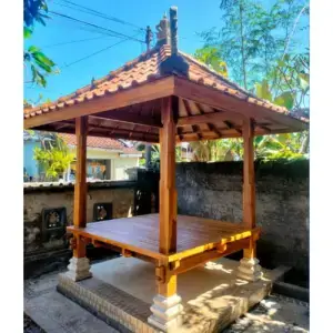 Gazebo en bois de teck avec Bali Style 43