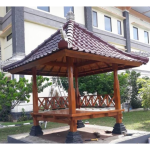 Gazebo en bois de teck avec Bali Style 44