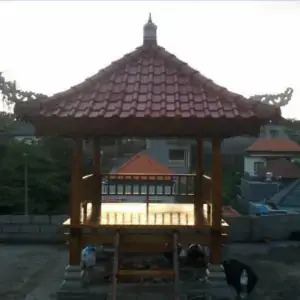 Teak Wood Gazebo with Bali Style 45