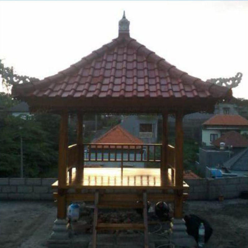 Teak Wood Gazebo with Bali Style 45