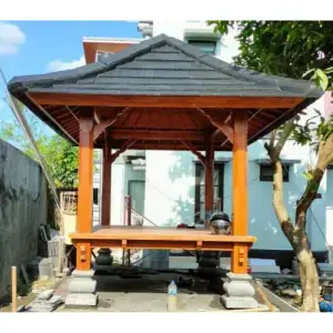 Teak Wood Gazebo with Bali Style 78