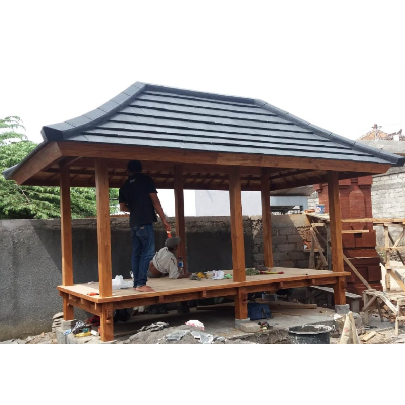 Teak Wood Gazebo with Bali Style 81