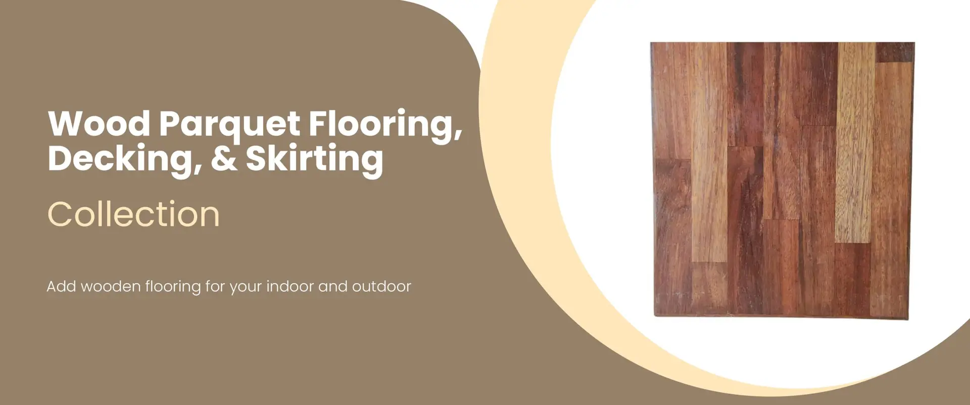 wood parquet flooring, solid wood decking, and skirting - L'atelier a Bali