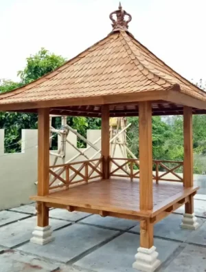 Teak Wood Gazebo with Bali Style 59